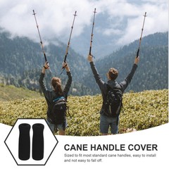 4Pcs Black Thick Hand Grips for Cane and Crutch Durable Comfortable Grip