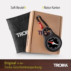 Troika Wegweiser, Item COS10/BK Pocket Compass with Carabiner Black