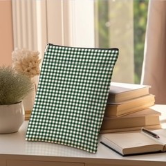 Gingham Book Sleeve,Plaid Checkered Book Sleeve Pouch Army Green Checkered 1369