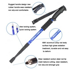 2* Trekking Hiking Poles Nordic Walking Sticks Adjustable Anti-shock Alpenstock