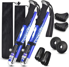 Trekking Poles Collapsible Hiking Poles – 2 Pcs Aluminum Alloy 7075 Trekking Sti