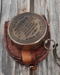 To My Son Compass Personalized Engraved Compass with Leather Case/ Gift for Son