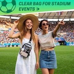 Clear Bag for Stadium Events, Clear Chest Crossbody One Size Black-sling Bag