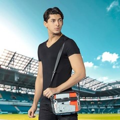 Clear Bag for Stadium Events Clear Messenger Bag Suitable for Small Black-1