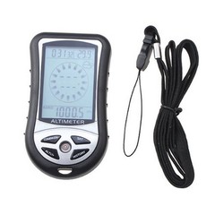 LED Digital Hiking Handheld 8 in 1 Compass Altimeter Barometer Thermometer Clock
