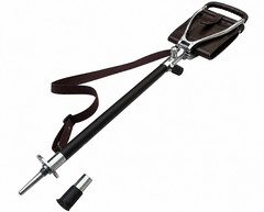 BIG SIZE BROWN LEATHER SHOOTING STICK WITH RUBBER Ferrule Walking Chairs