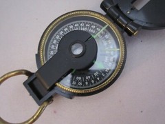 Vintage Compact Directional Compass Engineer Camping Belt Clip on