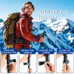 Collapsible Trekking Poles for Hiking 2 Pack – Adjustable 24-53″, Black