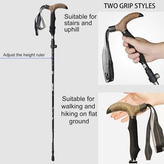 Adjustable Folding Walking Cane, Collapsible Aluminum, 2 Pack