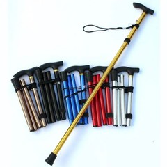 Folding Telescopic Walking Cane Trekking Hiking Stick Adjustable Metal Outdoor