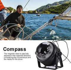 Car Compass Marine Dash Mount, LED Boat Compasses with Adjustable Mounting Brack