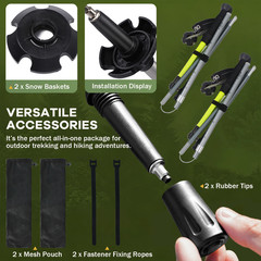 1 Pair Collapsible Trekking Poles Lightweight Adjustable Aluminum Walking Sticks