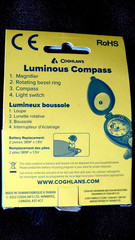 Coghlan’s Compass with LED Light Illuminated w/ Built-in Magnifier, Folding Case