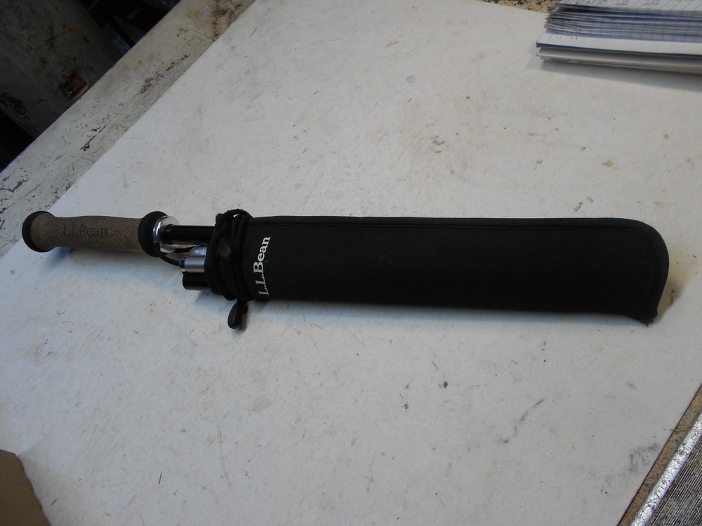 LL Bean fold up hiking trekking pole + case