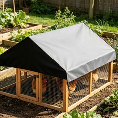 Durable Oxford Cloth Outdoor Chicken Coop Cover Black Waterproof Sunshade