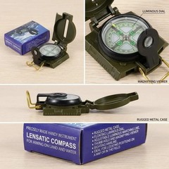 premium Compass Lensatic Versatile Military Camping Hiking Survival