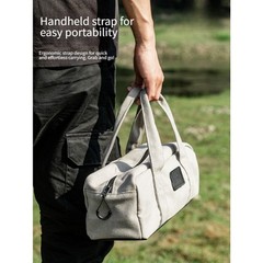 Reinforced Canvas Tent Peg Storage Bag with PVC Mesh Bottom 35x13x12cm