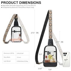 Clear Bag for Stadium Events Transparent Crossbody Bag 1-3 Two-toned Black