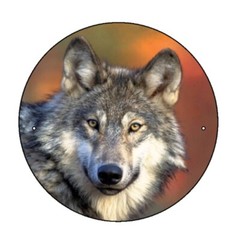 WOLF WALKING STICK MEDALLION