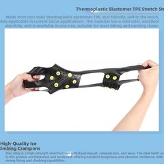 10Tooth Ice Cleats for Children with Flexible Fit for Winter Snow Ice Hiking