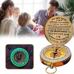 Luminous Compass Hiking Survival Retro Golden Pocket Compass