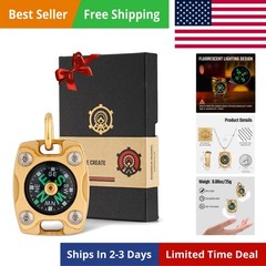 Mini Titanium/Brass Compass, Waterproof Pocket Compass for Hiking & Survival,…