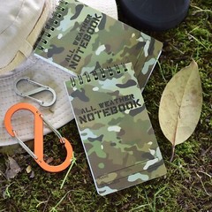 4-Pack of All Weather Waterproof Spiral Notebook 3” x 5” with Camo Cover 48pg/ea