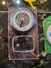 Vintage Compass Pair, Optic Green Brunton + Clear Magnifying