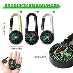 Lot of 3 Compass, Mini Compass Keychain, Outdoor Compass, Compass, Mi…