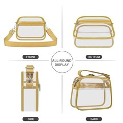 Clear Bag for Stadium Events Clear Sports Fan Handbags Purses with Medium Gold