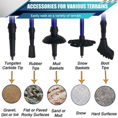 1 Pair Trekking Walking Hiking Sticks Anti-shock Adjustable Alpenstock Poles