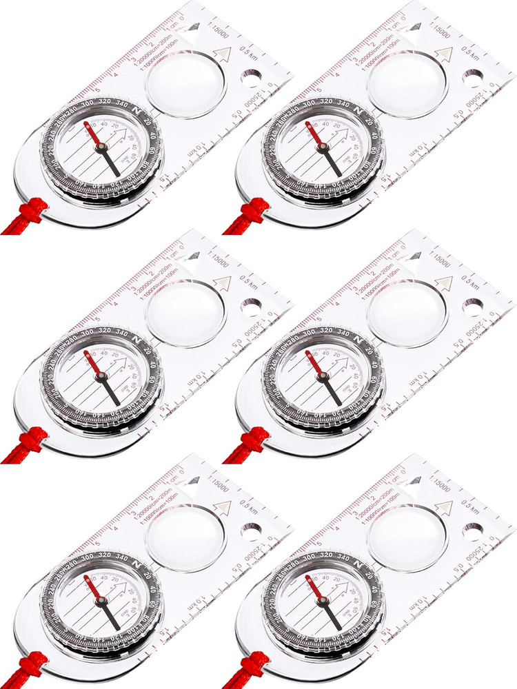 6 Pieces Orienteering Compass Hiking Navigation Backpacking Compass Map Readi…