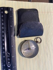 VINTAGE COMPASS – MADE IN FRANCE w ORIGINAL CASE POSSIBLY MILITARY GLASS COVER