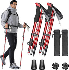 Collapsible Trekking Poles Folding Hiking Poles, Adjustable Height, Lightweight