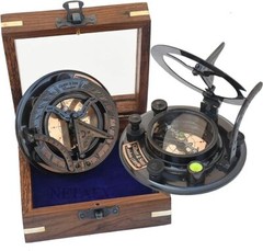 Sundial Compass, Personalized Engraved Brass Compass, Antique Brass & Copper