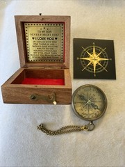 Gift for Son from Mom Dad Aladean Engraved Compass 2″ I Love You