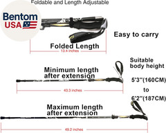 Aluminum Collapsible Ultralight Travel Trekking Hiking Pole for Men and Women (F