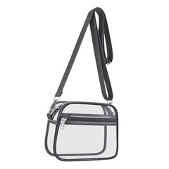Clear Bag for Stadium Events Clear Sports Fan Handbags Small Charcoal Gray