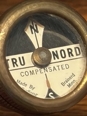 Vintage TRU-NORD Brass Clip On Compass V.E. Budlong Brainerd MN Working Order
