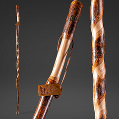 Brazos Twisted Hickory Wood Walking Stick 58 Inch Height