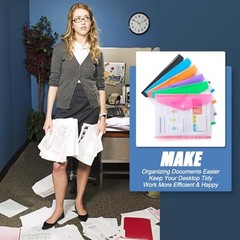 Binder Pocket Organizer Folders, 12 Pack Expandable Folders Horizontal-12 Pack
