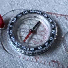Clear Baseplate Orienteering Compass Map Ruler w/ Lanyard, Plastic, Red/Black