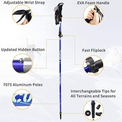 Trekking Poles Collapsible Hiking Poles – 2 Pcs Aluminum Alloy 7075 Trekking Sti