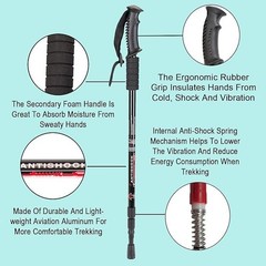 Trekking Poles Collapsible Lightweight Shock-Absorbent Hiking walking Sticks …