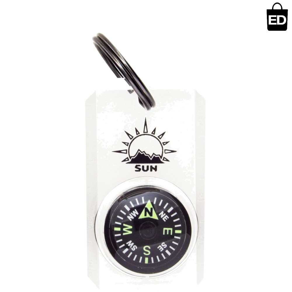 Portable Mini Compass with Split Ring | Easy-to-Read Luminous Direction Tool