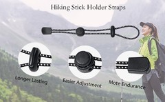 Backpack Hiking Stick Holder Straps, Elastic Lanyard Cord Rope for Walking Pole