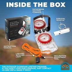 Pathfinder Sighting Compass Precise Navigation Orienteering Mirror Compass