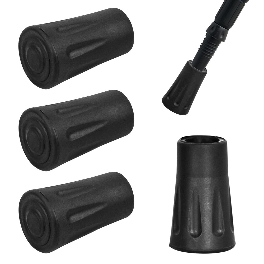 4 Pack Rubber Bumpers for Hiking Poles, 2 Pairs Walking Stick Rubber Tips, Nordic Wa…