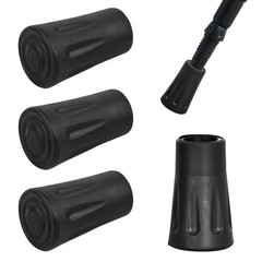 4 Pack Rubber Bumpers for Hiking Poles, 2 Pairs Walking Stick Rubber Tips, Nordic Wa…