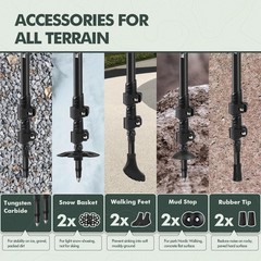 Lightweight Retractable Hiking Poles – 54” Adjustable Aluminum Trekking Gear